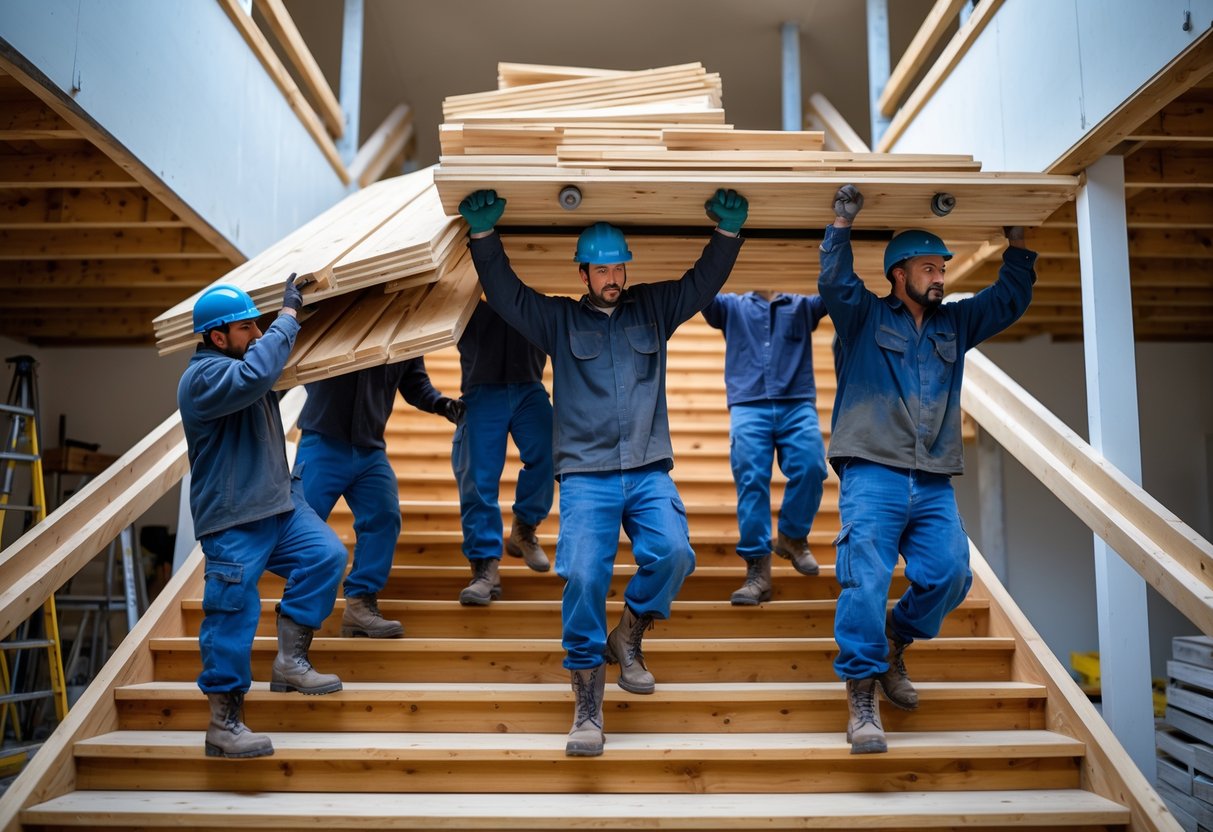 Sådan transporterer du tunge materialer op ad trapper med hjælp fra lokale håndværkere